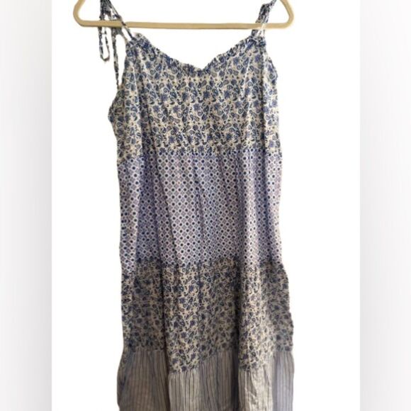 J. CREW Floral Patchwork Dress- Blue and White - Picture 5 of 10